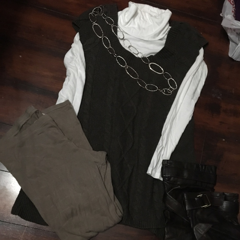 Brown sweater tunic